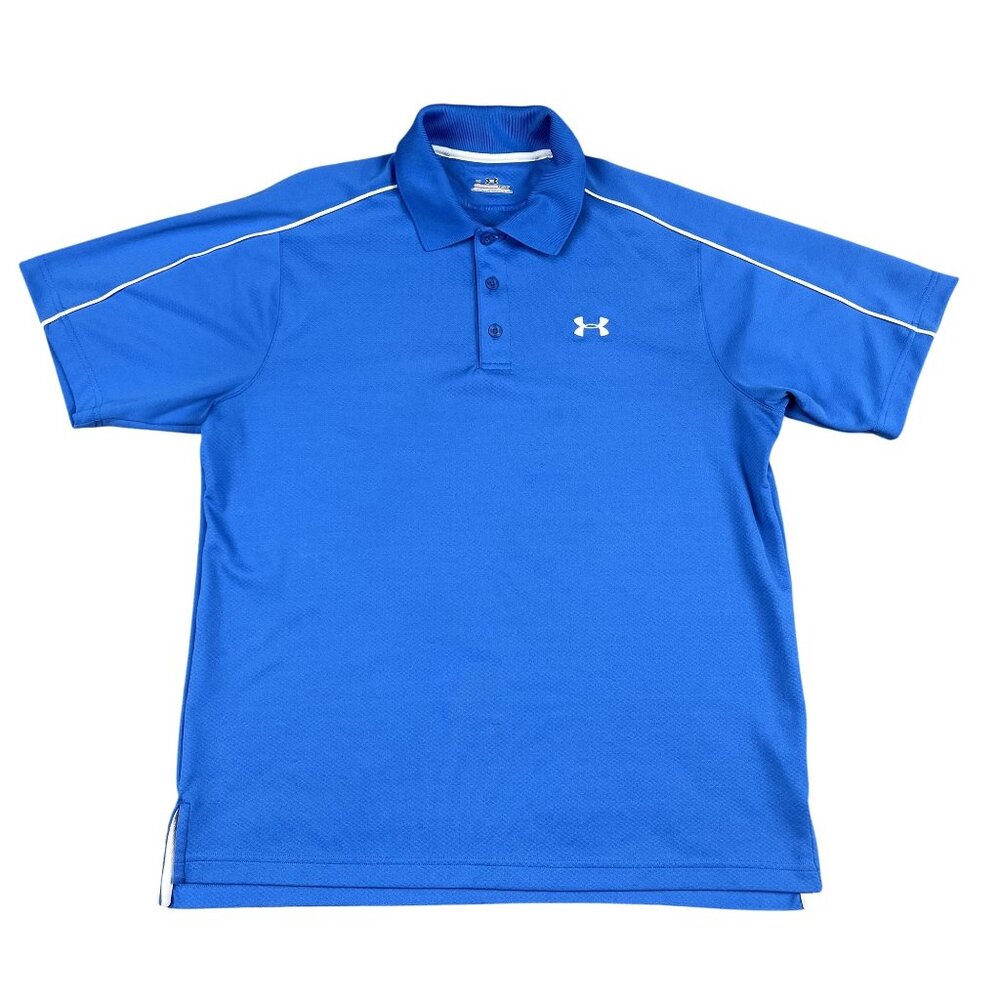 Under Armour AllSeasonGear Blue Golf Polo Sz Large